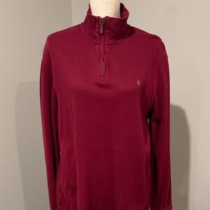 Mens Ralph Lauren half zip maroon sweater. Smoke and pet free home